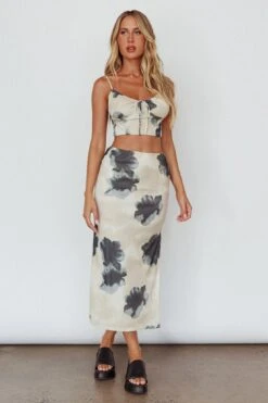 Miss Me Tied Bust Crop Top Floral Cream -Selfie Leslie Shop SLIT2590 20CREAM 7