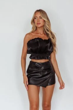 Audra Wrap Look Skort Black -Selfie Leslie Shop SLIT3368BLACK 11