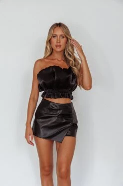 Audra Wrap Look Skort Black -Selfie Leslie Shop SLIT3368BLACK 3