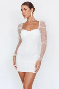 Like Lovers Hail Spot Mini Dress White