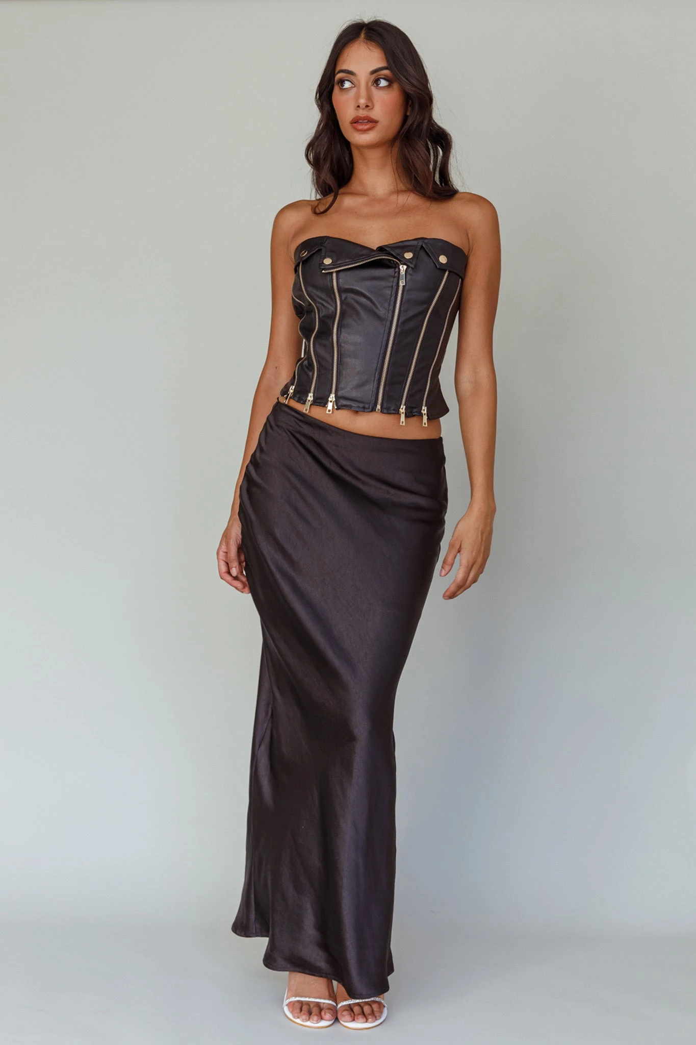 Moto Strapless Zipper Top Black 10 Moto Strapless Zipper Top Black - Image 8