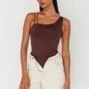 Bare Double Strap Bodysuit Brown