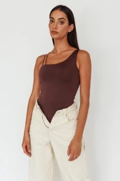 Bare Double Strap Bodysuit Brown -Selfie Leslie Shop SLKT11801 20BROWN 4