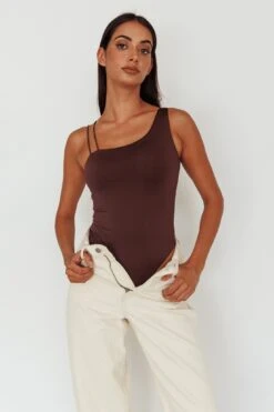 Bare Double Strap Bodysuit Brown -Selfie Leslie Shop SLKT11801 20BROWN 7
