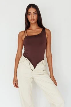 Bare Double Strap Bodysuit Brown -Selfie Leslie Shop SLKT11801 20BROWN 8