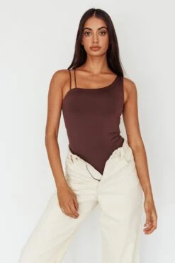 Bare Double Strap Bodysuit Brown -Selfie Leslie Shop SLKT11801 20BROWN 9