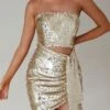 Joie De Vivre Sequin Mini Dress Gold -Selfie Leslie Shop SLLD9094GOLD 6