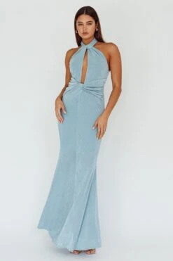 Ileana Twist Bodice Maxi Dress Light Blue -Selfie Leslie Shop SLLD9416 20LIGHT 20BLUE 2