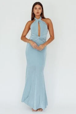 Ileana Twist Bodice Maxi Dress Light Blue -Selfie Leslie Shop SLLD9416 20LIGHT 20BLUE 5