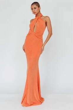 Ileana Twist Bodice Maxi Dress Orange -Selfie Leslie Shop SLLD9416 20ORANGE 2