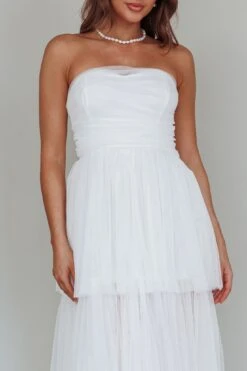 Haeven Tiered Strapless Maxi Dress White -Selfie Leslie Shop SLLD9660 20WHITE 4