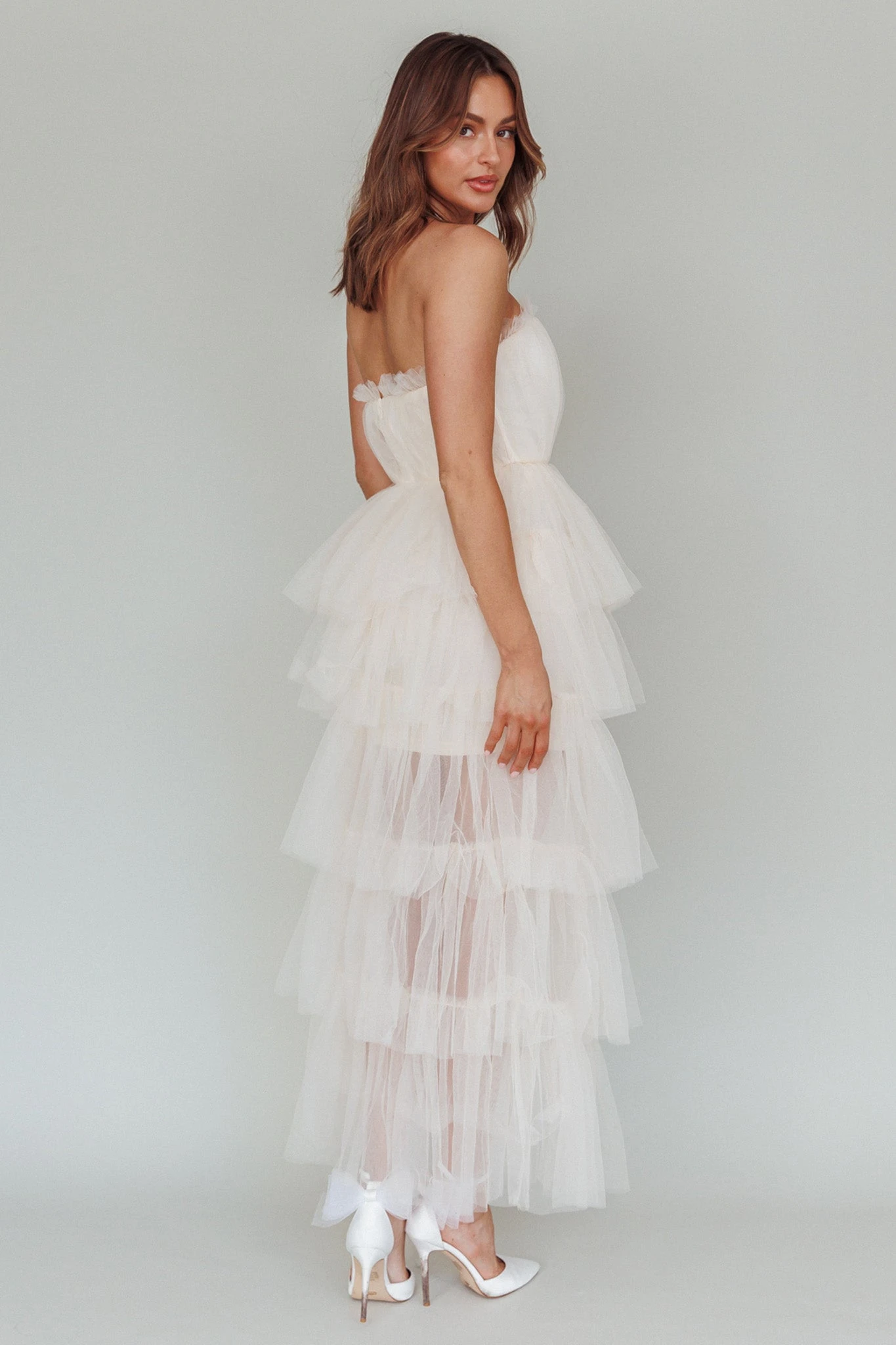 Written In The Stars Layered Tulle Maxi Dress Cream 8 Written In The Stars Layered Tulle Maxi Dress Cream - Image 6