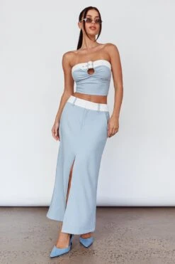 In My Era Buckle Crop Top Washed Blue 10 In My Era Buckle Crop Top Washed Blue -Selfie Leslie Shop SLPDT376 20WASHED 20BLUE 2