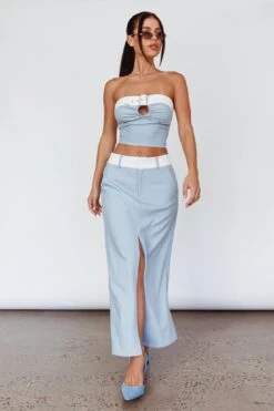 In My Era Buckle Crop Top Washed Blue 12 In My Era Buckle Crop Top Washed Blue -Selfie Leslie Shop SLPDT376 20WASHED 20BLUE 5