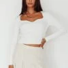 Mosey Long Sleeve Knit Top Ivory -Selfie Leslie Shop SLPT16911 20IVORY 1