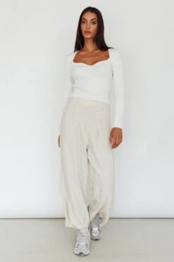 Mosey Long Sleeve Knit Top Ivory -Selfie Leslie Shop SLPT16911 20IVORY 2