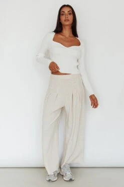 Mosey Long Sleeve Knit Top Ivory -Selfie Leslie Shop SLPT16911 20IVORY 5