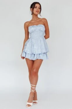 Angel Sky Gathered Bust Romper Dust Blue -Selfie Leslie Shop SLR9511 20DUST 20BLUE 2