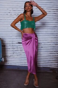 On The Money Gathered Midi Skirt Orchid -Selfie Leslie Shop SLS13046S 20ORCHID 5