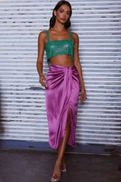 On The Money Gathered Midi Skirt Orchid -Selfie Leslie Shop SLS13046S 20ORCHID 7