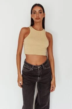 Bryn Racerback Crop Top Sand 15 Bryn Racerback Crop Top Sand -Selfie Leslie Shop SLS1954 20SAND 5