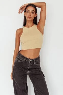 Bryn Racerback Crop Top Sand 17 Bryn Racerback Crop Top Sand -Selfie Leslie Shop SLS1954 20SAND 7