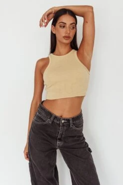 Bryn Racerback Crop Top Sand 18 Bryn Racerback Crop Top Sand -Selfie Leslie Shop SLS1954 20SAND 8