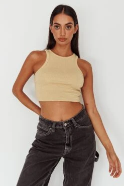 Bryn Racerback Crop Top Sand 19 Bryn Racerback Crop Top Sand -Selfie Leslie Shop SLS1954 20SAND 9