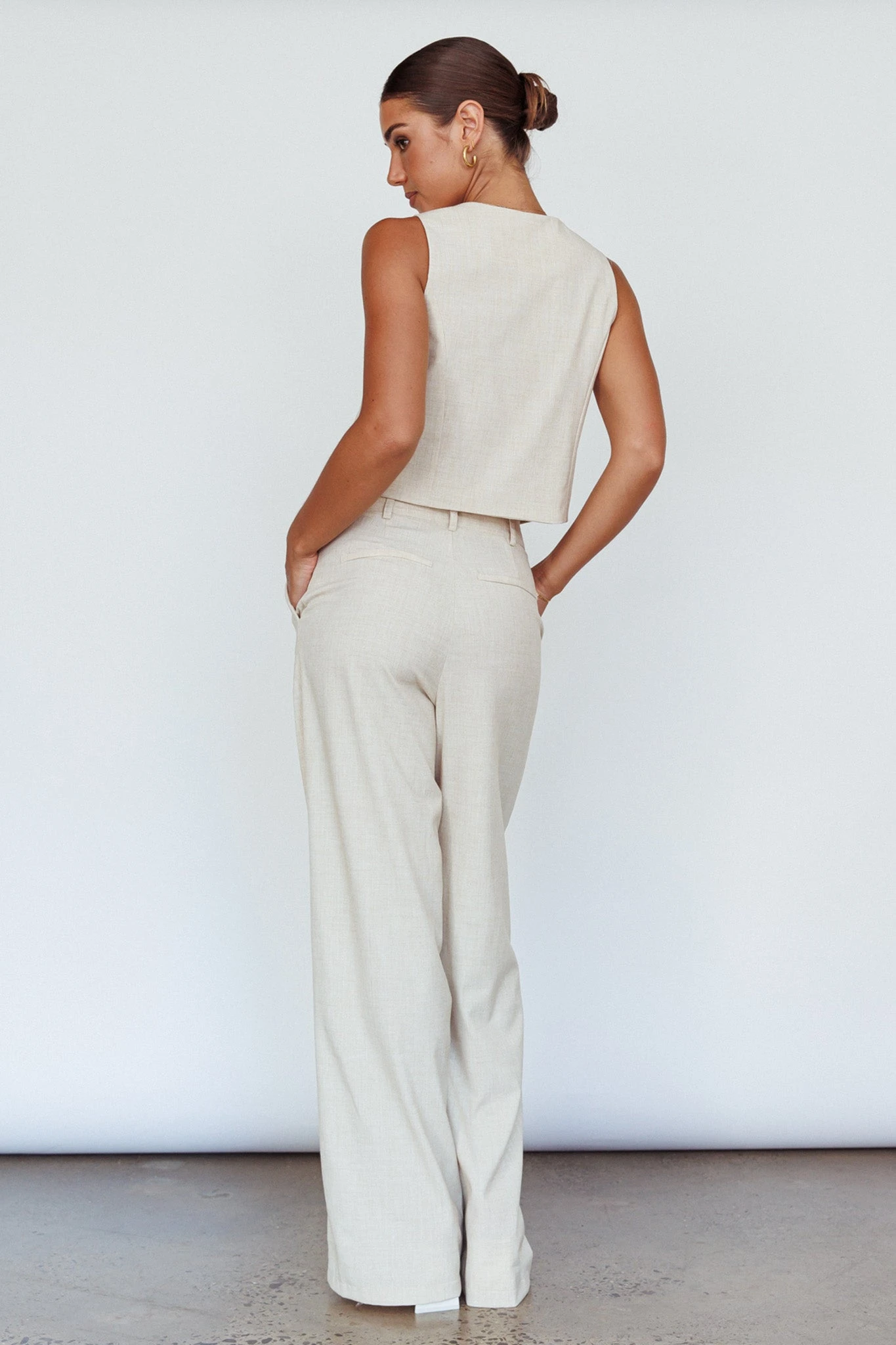 Times Square Buttoned Waistcoat Top Natural 4 Times Square Buttoned Waistcoat Top Natural - Image 2