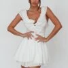 Glory Days Ruffle Shoulder Romper Off White -Selfie Leslie Shop SLS21736OFFWHITE 1