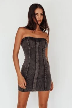 Keep Up Ribbed Bodycon Mini Dress Black -Selfie Leslie Shop SLSD138 20BLACK 8