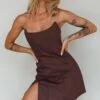 Luann Scoop Neckline Strapless Mini Dress Brown 2 Luann Scoop Neckline Strapless Mini Dress Brown -Selfie Leslie Shop SLVID10409 20BROWN 1