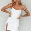 Luann Scoop Neckline Strapless Mini Dress White -Selfie Leslie Shop SLVID10409 20WHITE 1