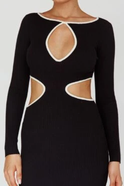Jovie Keyhole Knit Midi Dress Black -Selfie Leslie Shop SLVID10588 20BLACK 4