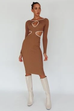 Jovie Keyhole Knit Midi Dress Mocha 9 Jovie Keyhole Knit Midi Dress Mocha -Selfie Leslie Shop SLVID10588 20MOCHA 2