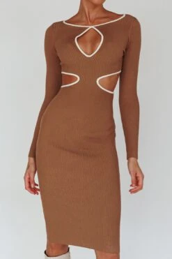 Jovie Keyhole Knit Midi Dress Mocha 10 Jovie Keyhole Knit Midi Dress Mocha -Selfie Leslie Shop SLVID10588 20MOCHA 4