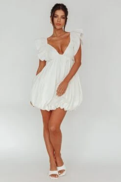 Horoscope Bubble Hem Mini Dress Ivory 9 Horoscope Bubble Hem Mini Dress Ivory -Selfie Leslie Shop SLVID10686 20IVORY 2