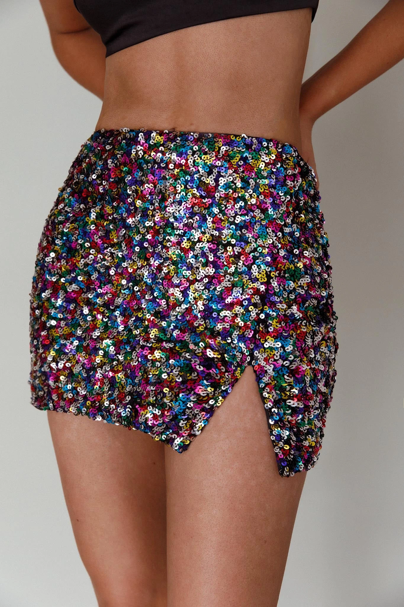 La Nuit Sequin Mini Skirt Multi 6 La Nuit Sequin Mini Skirt Multi - Image 4