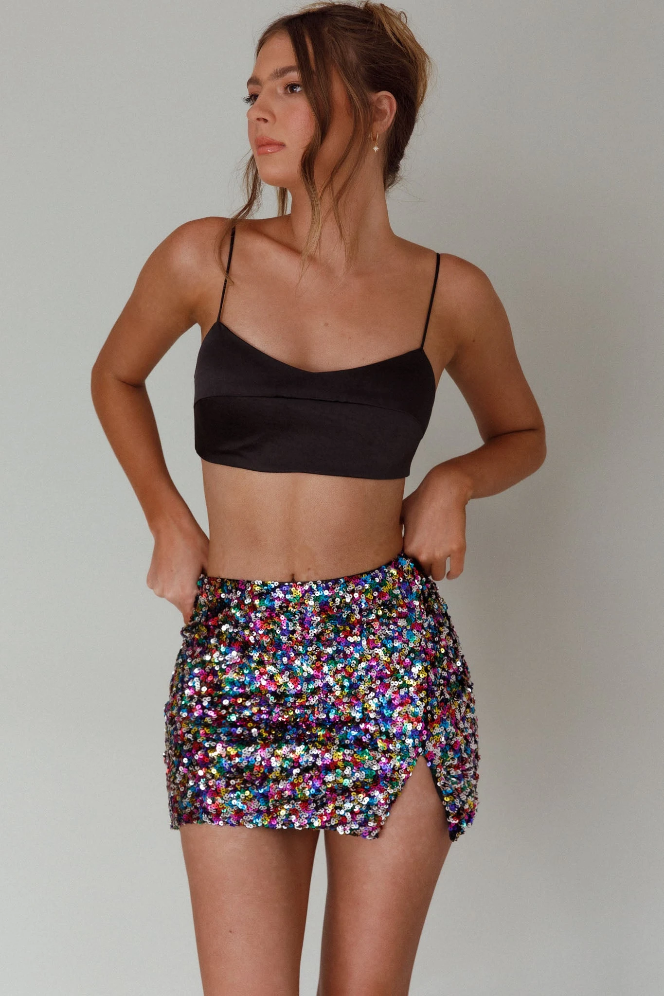 La Nuit Sequin Mini Skirt Multi 8 La Nuit Sequin Mini Skirt Multi - Image 6