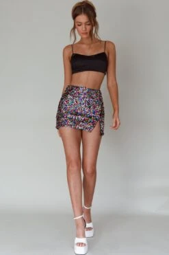 La Nuit Sequin Mini Skirt Multi 17 La Nuit Sequin Mini Skirt Multi -Selfie Leslie Shop SLY22205 20MULTI 7