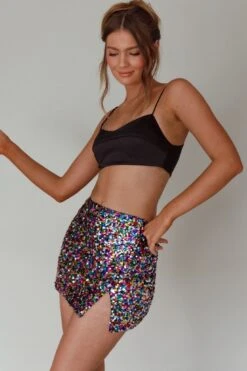 La Nuit Sequin Mini Skirt Multi 18 La Nuit Sequin Mini Skirt Multi -Selfie Leslie Shop SLY22205 20MULTI 8