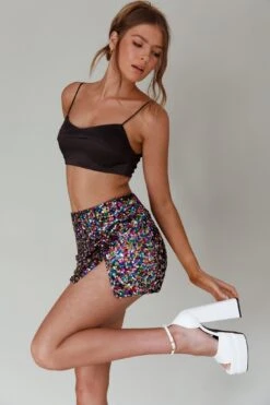 La Nuit Sequin Mini Skirt Multi 19 La Nuit Sequin Mini Skirt Multi -Selfie Leslie Shop SLY22205 20MULTI 9