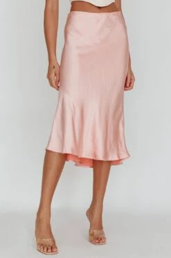 Daze Satin Midi Skirt Pink -Selfie Leslie Shop SLYS926 20PINK 4