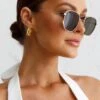 Farrah Gold Aviator Sunglasses Moss -Selfie Leslie Shop SN00001 20MOSS 1