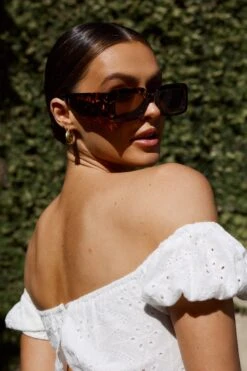 Hailey Rectangular Sunglasses Tortoiseshell Brown -Selfie Leslie Shop SN00002 20BROWN 5