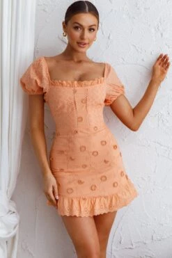 Bliss Moment Lace-Up Back Mini Dress Apricot -Selfie Leslie Shop SR0096D 20APRICOT 4