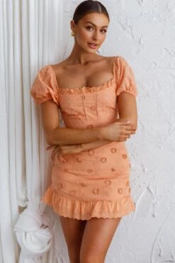 Bliss Moment Lace-Up Back Mini Dress Apricot -Selfie Leslie Shop SR0096D 20APRICOT 7