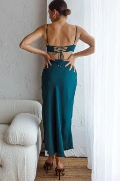 Fondest Memories Ruched Drawstring Bust Lace-Up Back Midi Dress Forest Green 13 Fondest Memories Ruched Drawstring Bust Lace-Up Back Midi Dress Forest Green -Selfie Leslie Shop SR0110D 20FOREST 20GREEN 6