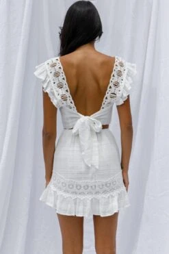 Just Bliss Tied Back Crop Top White -Selfie Leslie Shop SR0218B01 T 20OFF 20WHITE 6