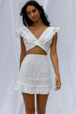 Just Bliss Tied Back Crop Top White -Selfie Leslie Shop SR0218B01 T 20OFF 20WHITE 8